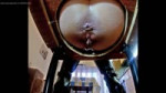 Chick in boots, shits on a rim chair.mp4